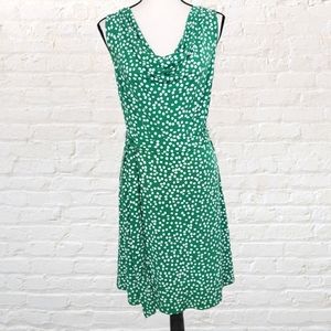 Ann Taylor cowl neck polka dot sleeveless dress